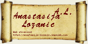 Anastasija Lozanić vizit kartica
